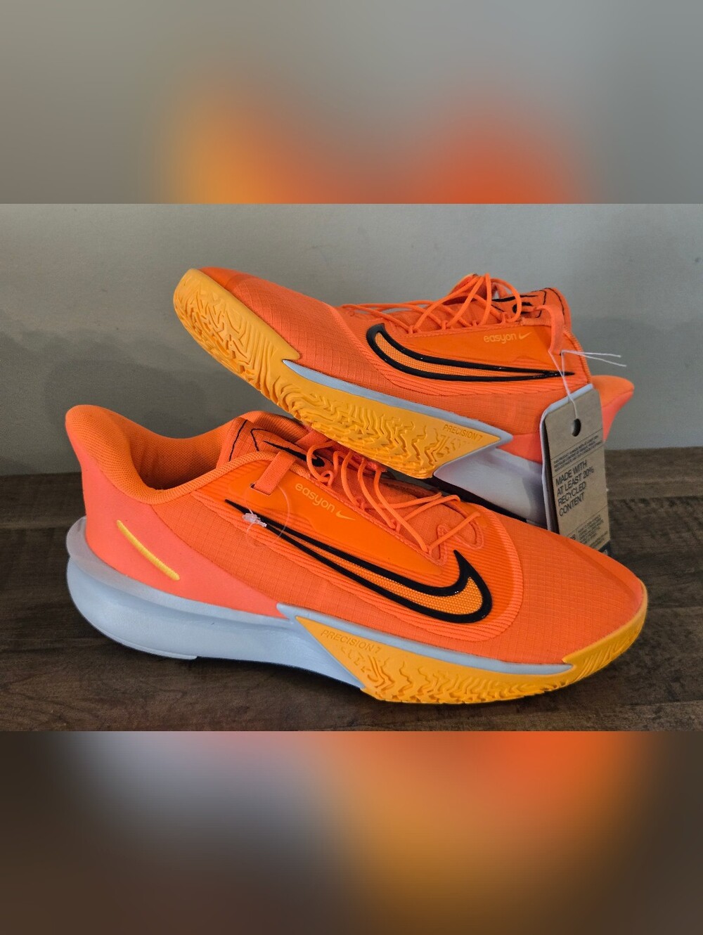 Nike Precision 7 Orange Basketball Shoes FN4322-800 Men's Size 9 Lightweight